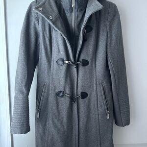 BCBGMaxAzria Gray Toggle Trench Coat